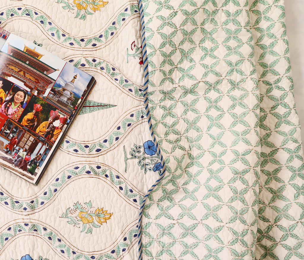 Sage Garden Quilted bedcover king