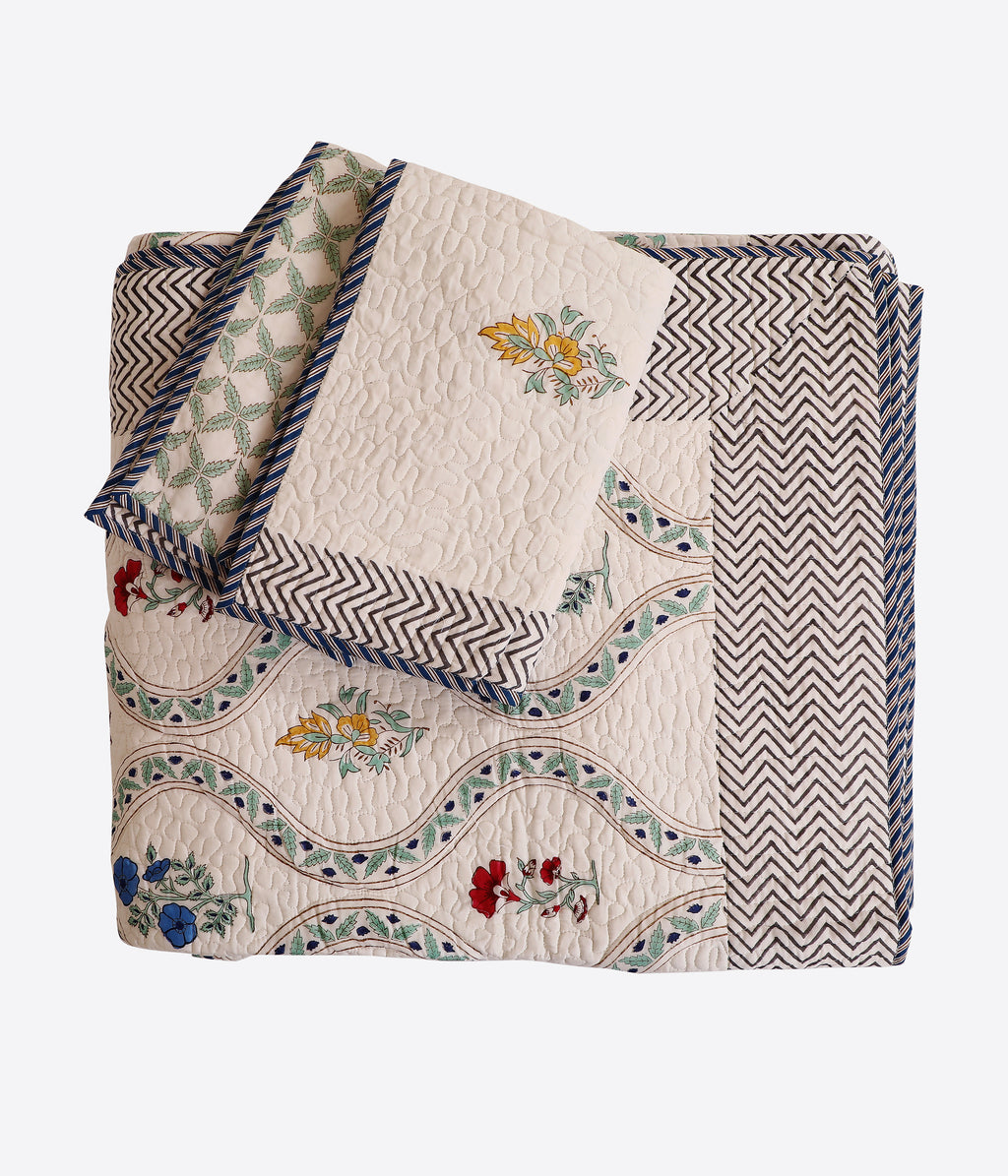 Sage Garden Quilted bedcover king