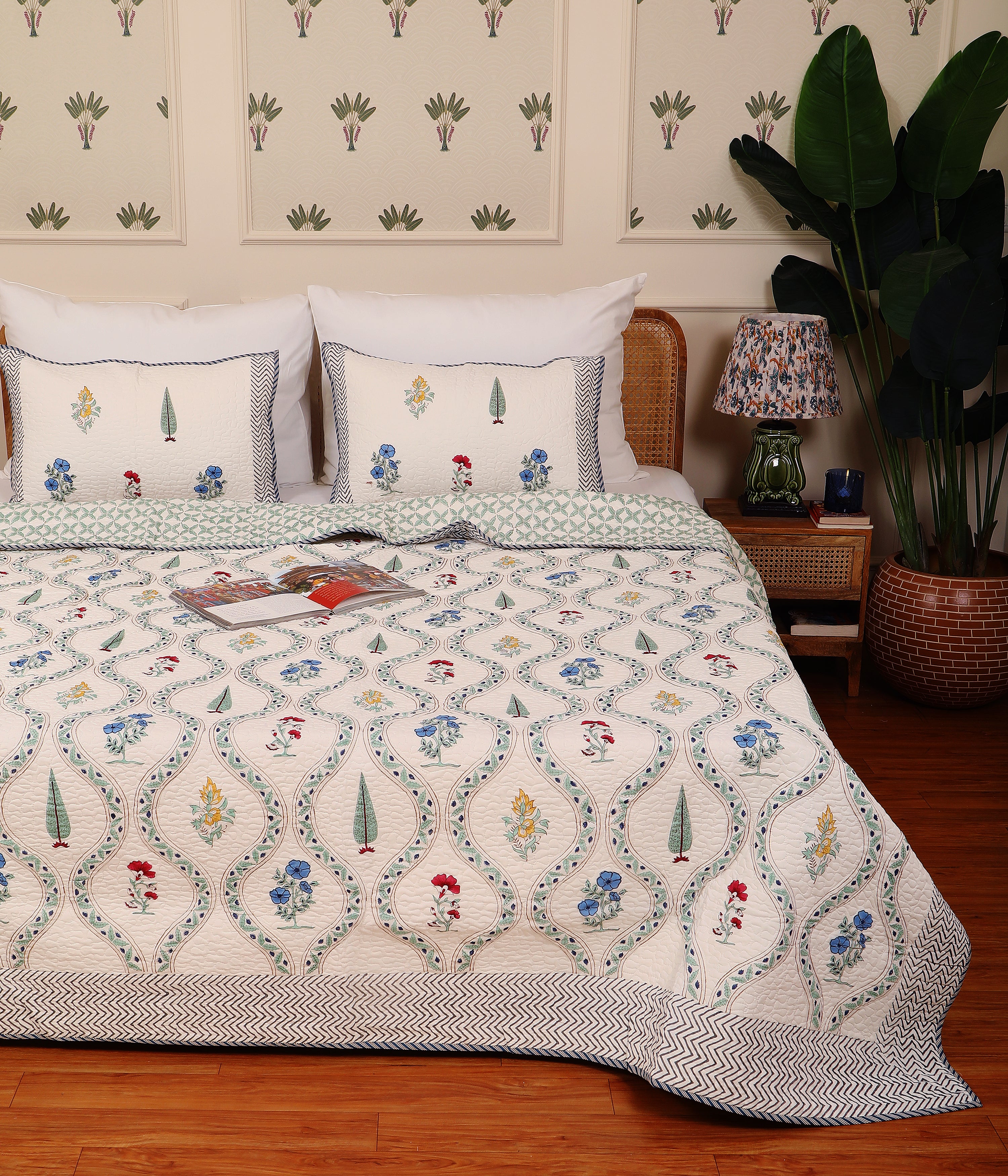 Sage Garden Quilted bedcover king