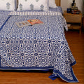 Moroccan Blues Flannel Dohar Single Pair Set of 2