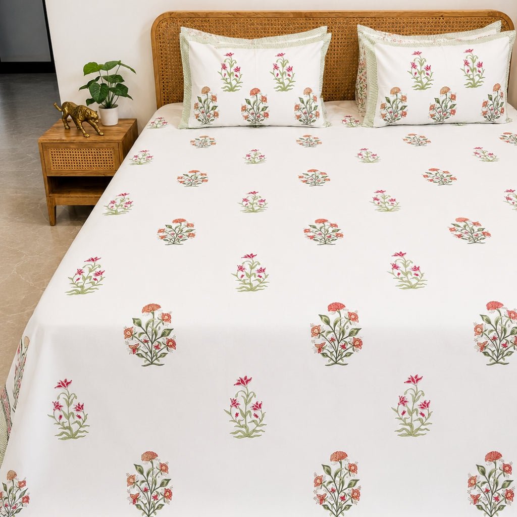 Aabha Hand Block Bedsheet