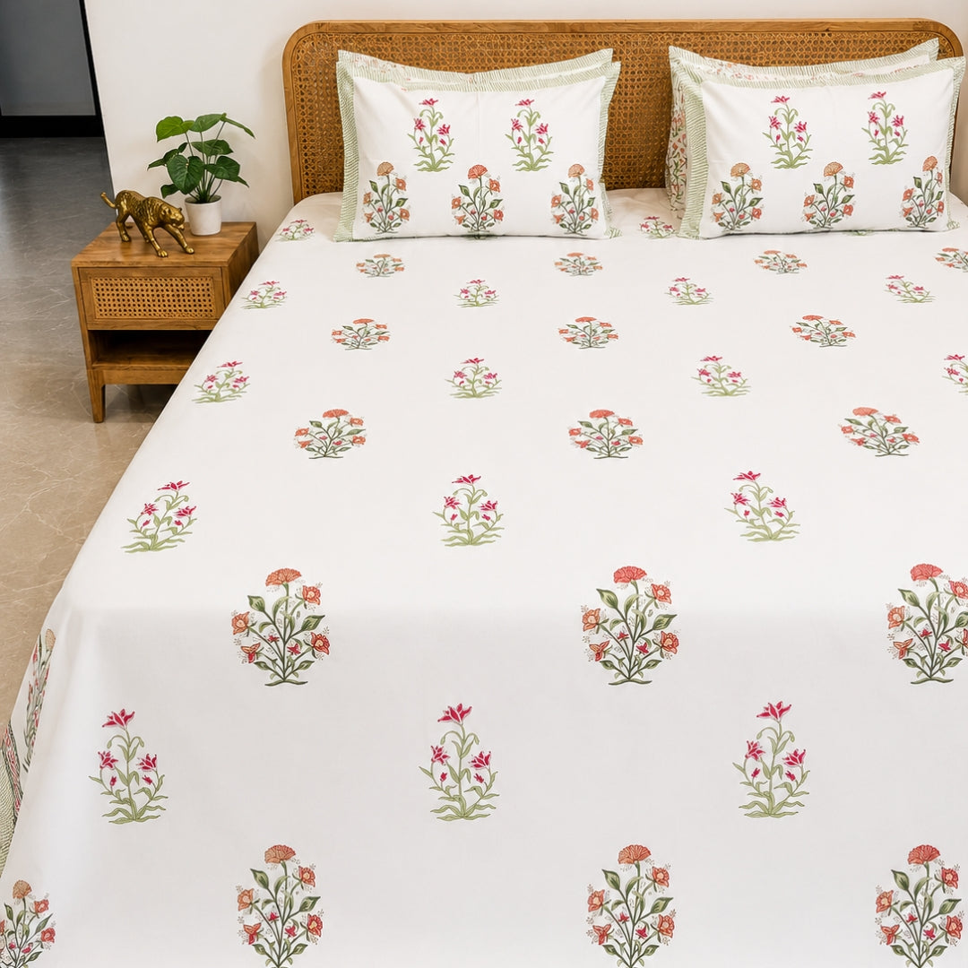 Aabha Hand Block Bedsheet