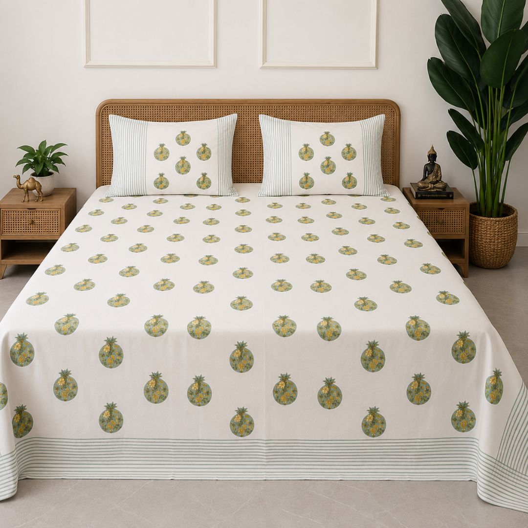 Bagh-e-Anaar Bedsheet With 2 Pillow Cover