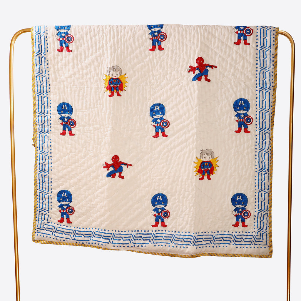 Mini Marvels Handblock Baby Quilt