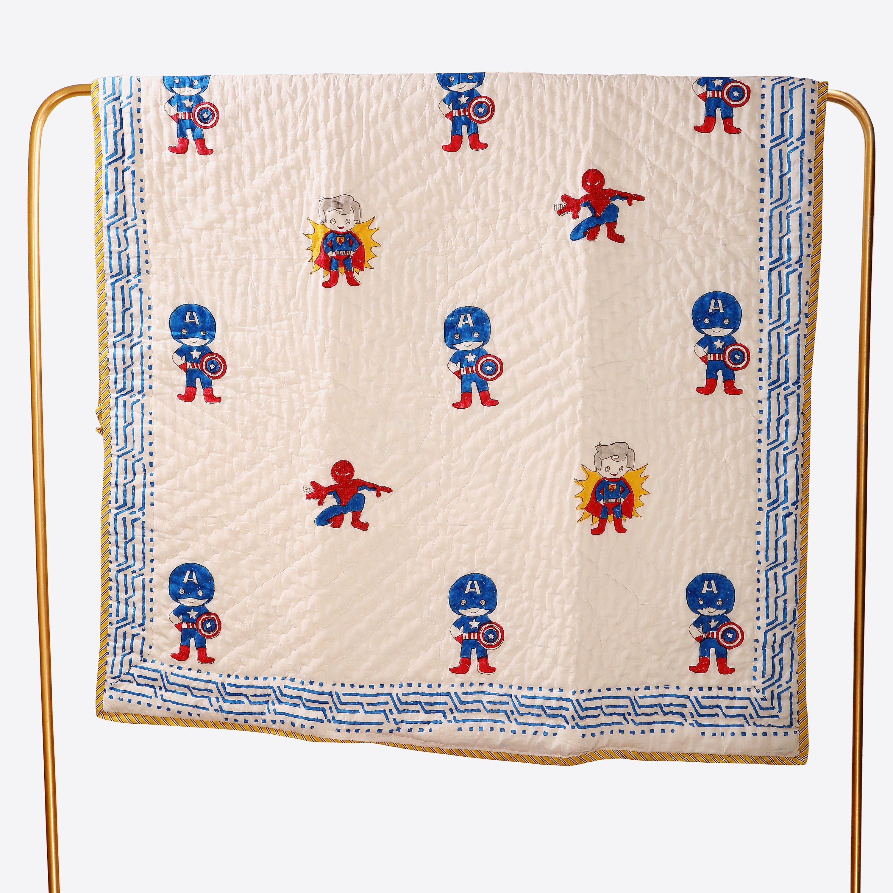Mini Marvels Handblock Baby Quilt