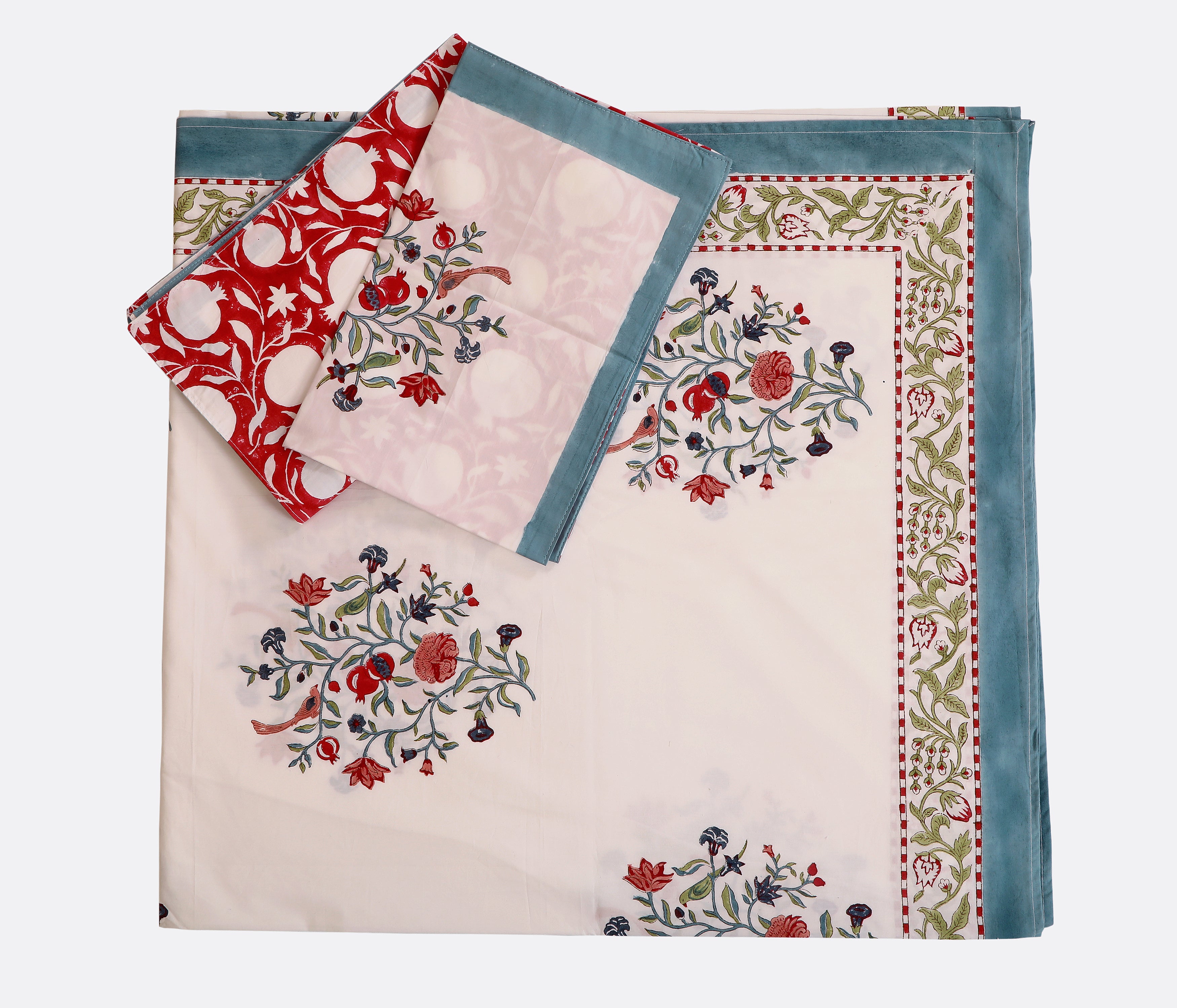 Mughal Songbird Bedsheet King size Bedsheet with 2 pillow cover