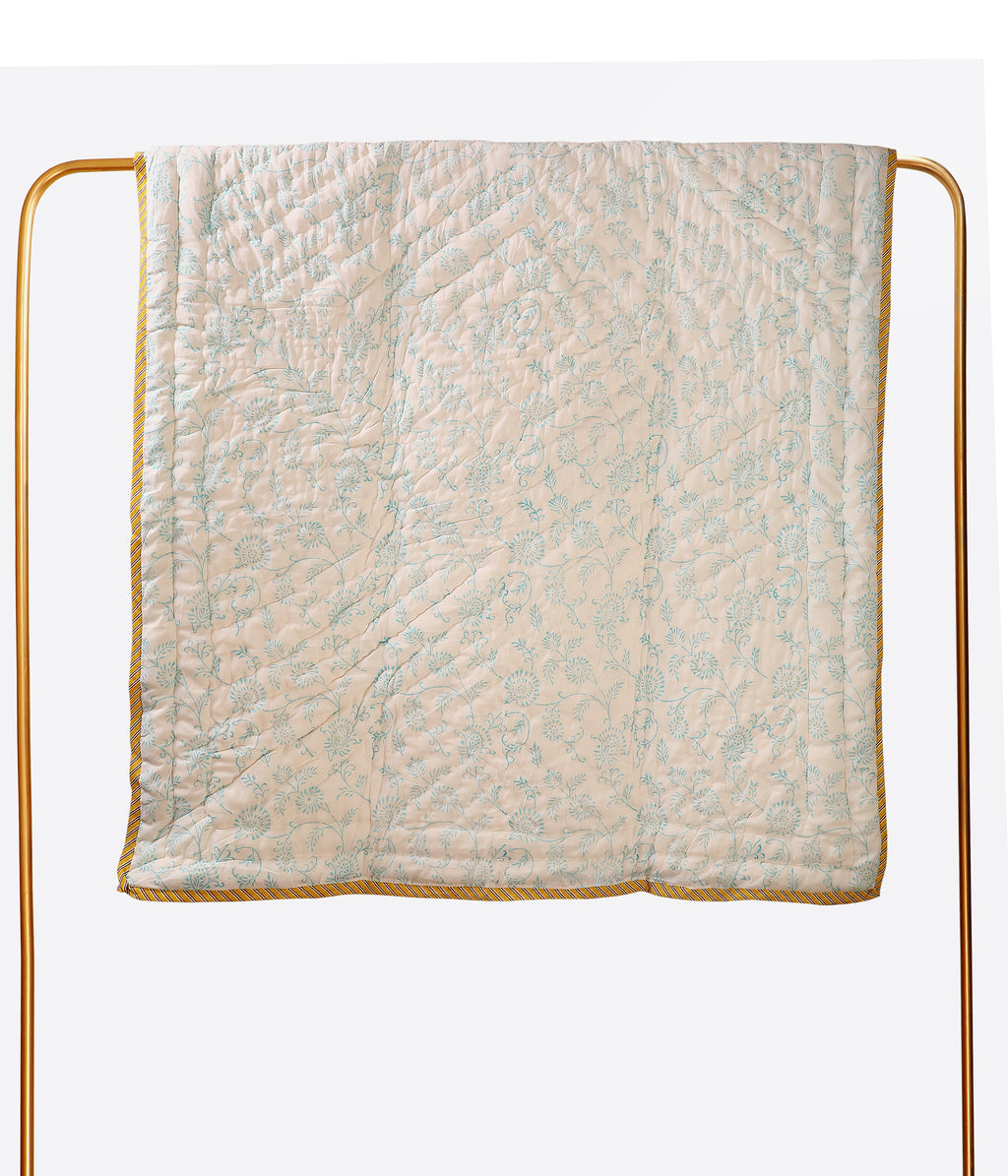 Quacky Tales Handblock Baby Quilt