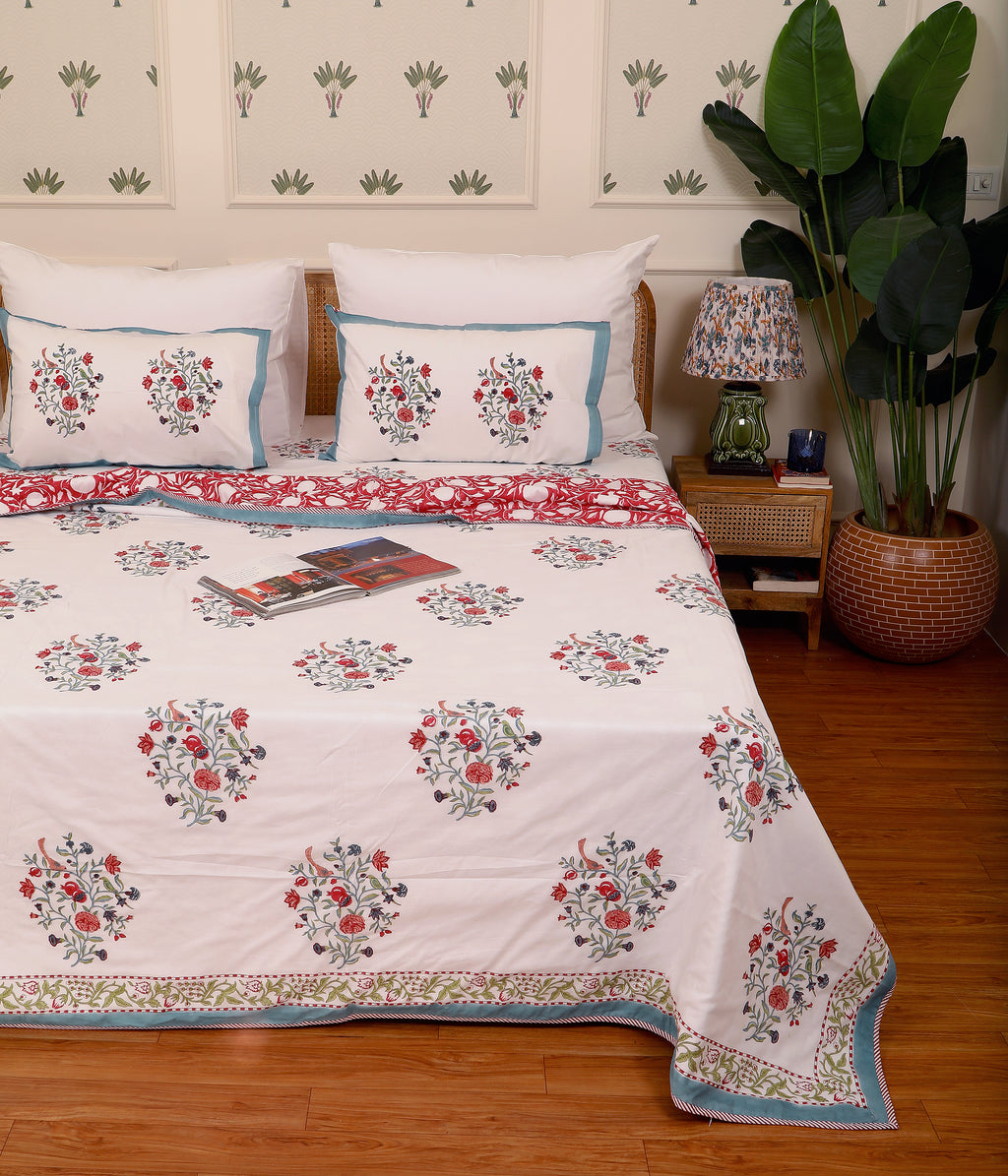 Mughal Songbird Flannel Dohar King