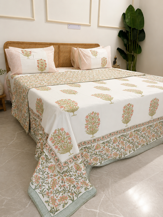 Gulmohar Bloom Flannel Dohar King