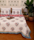Mughal Songbird Handblock King Size Quilt