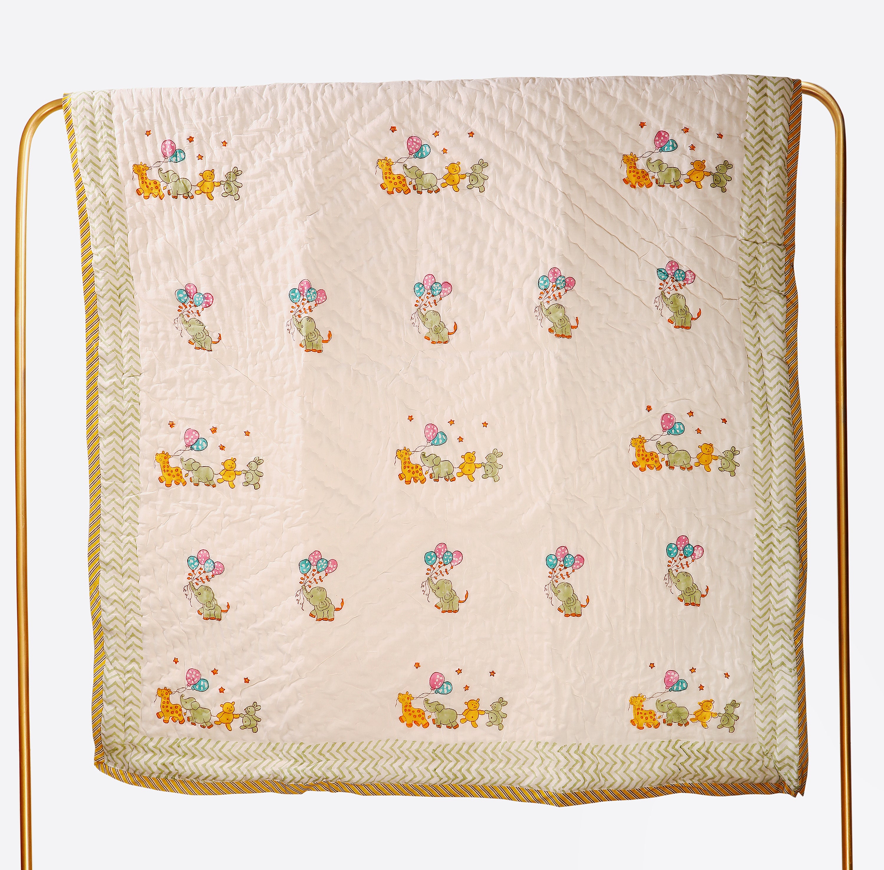 Little Safari Handblock Baby Quilt