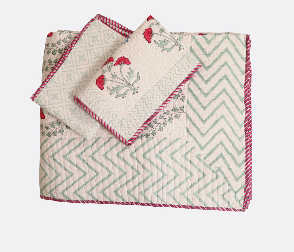 Plush Mogra Quilted bedcover king