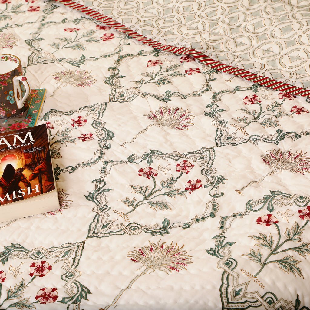 Jahanara Handblock King Size Quilt