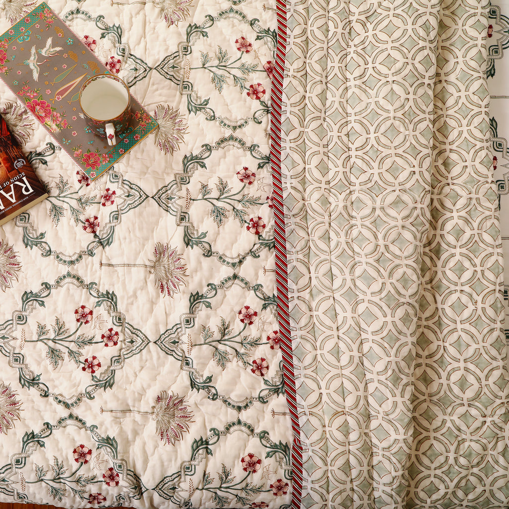 Jahanara Handblock King Size Quilt