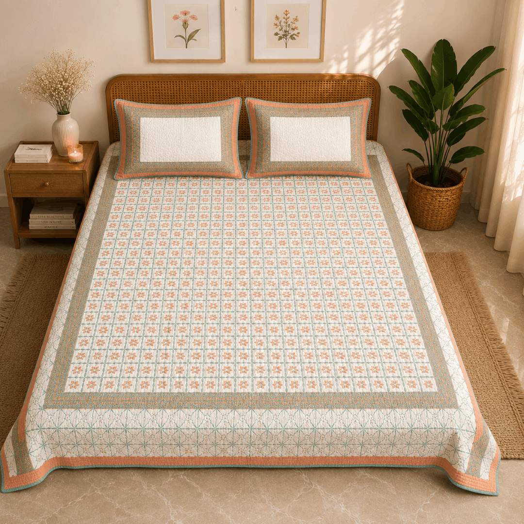 Coral Mosaic Bedcover King