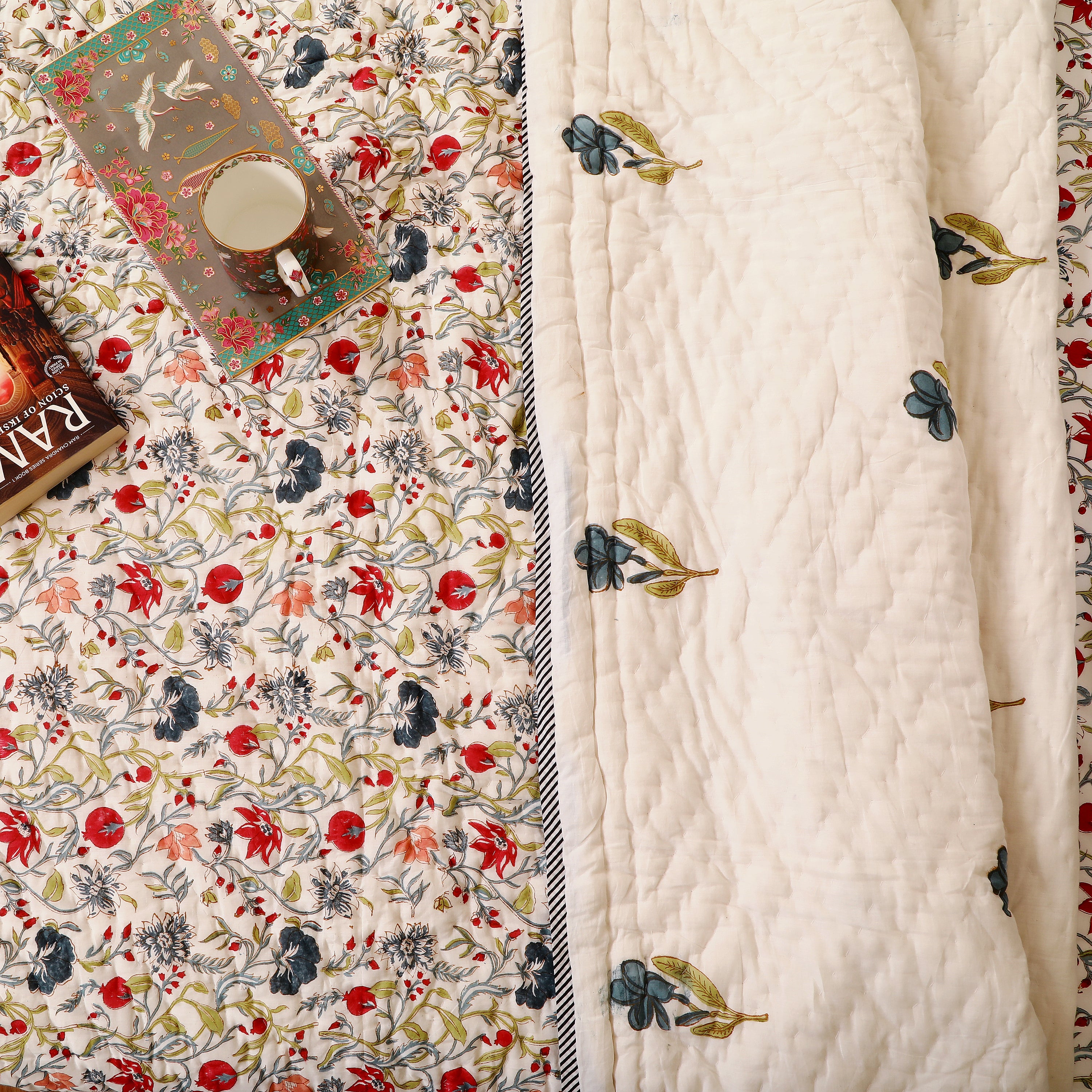 Valley of dreams Handblock King Size Quilt