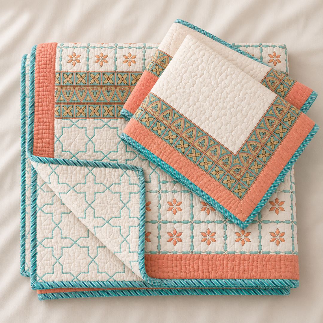 Coral Mosaic Bedcover King