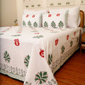 Gul-E-Anar Bedsheet King size Bedsheet with 2 pillow cover