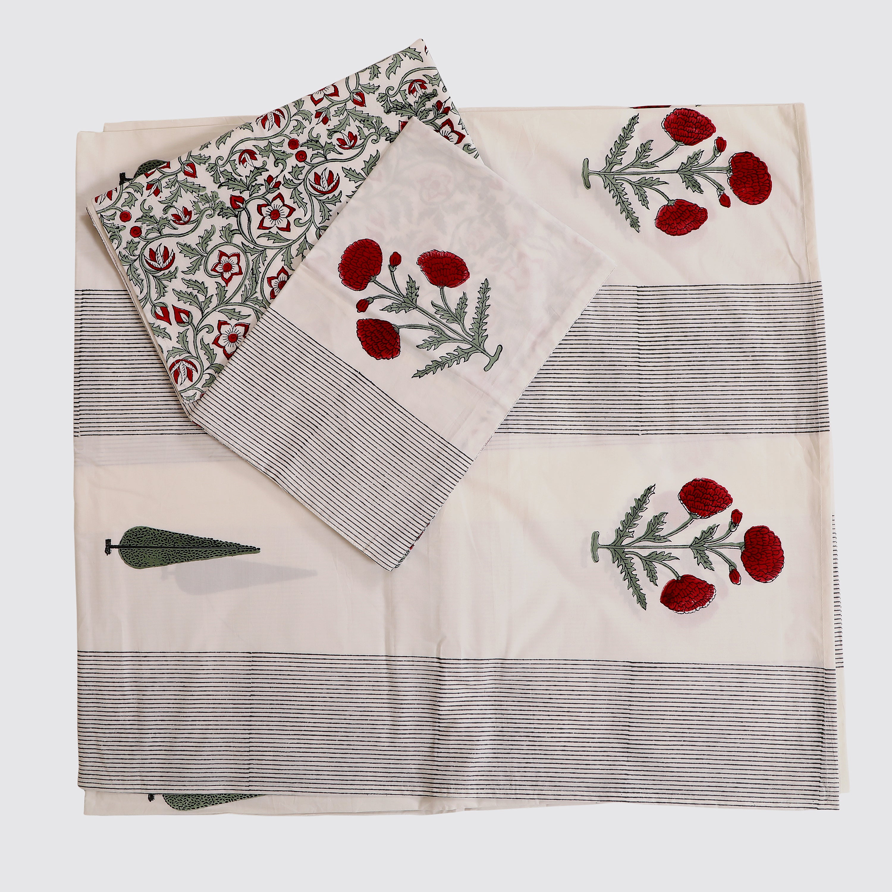 Rozana Chinar king size Bedsheet with 2 pillow cover