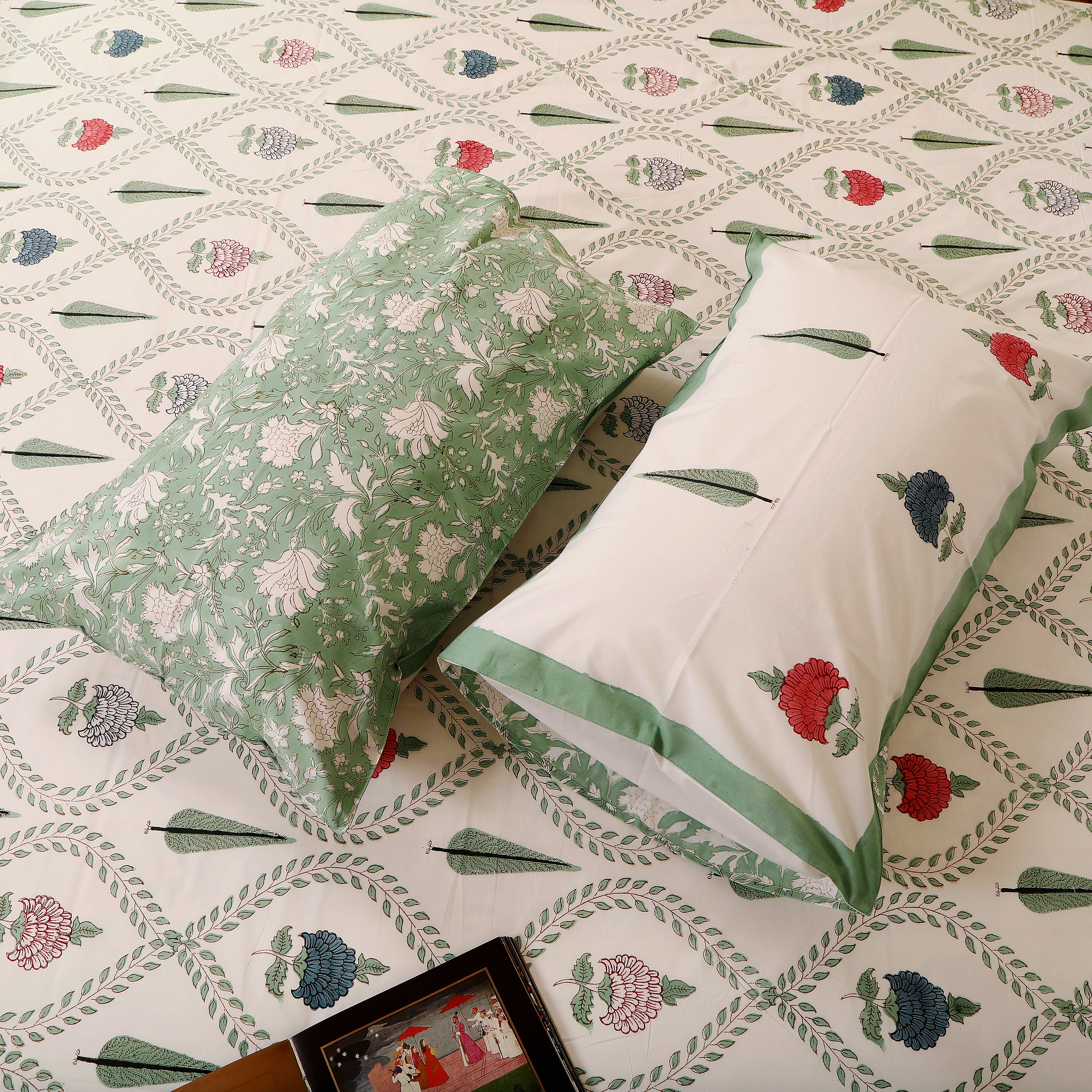 Ambar Bagh cotton super king size Bedsheet with 2 pillow covers