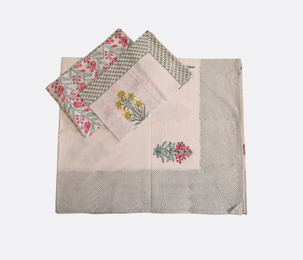 Botanic Garden King size Bedsheet with 2 pillow cover