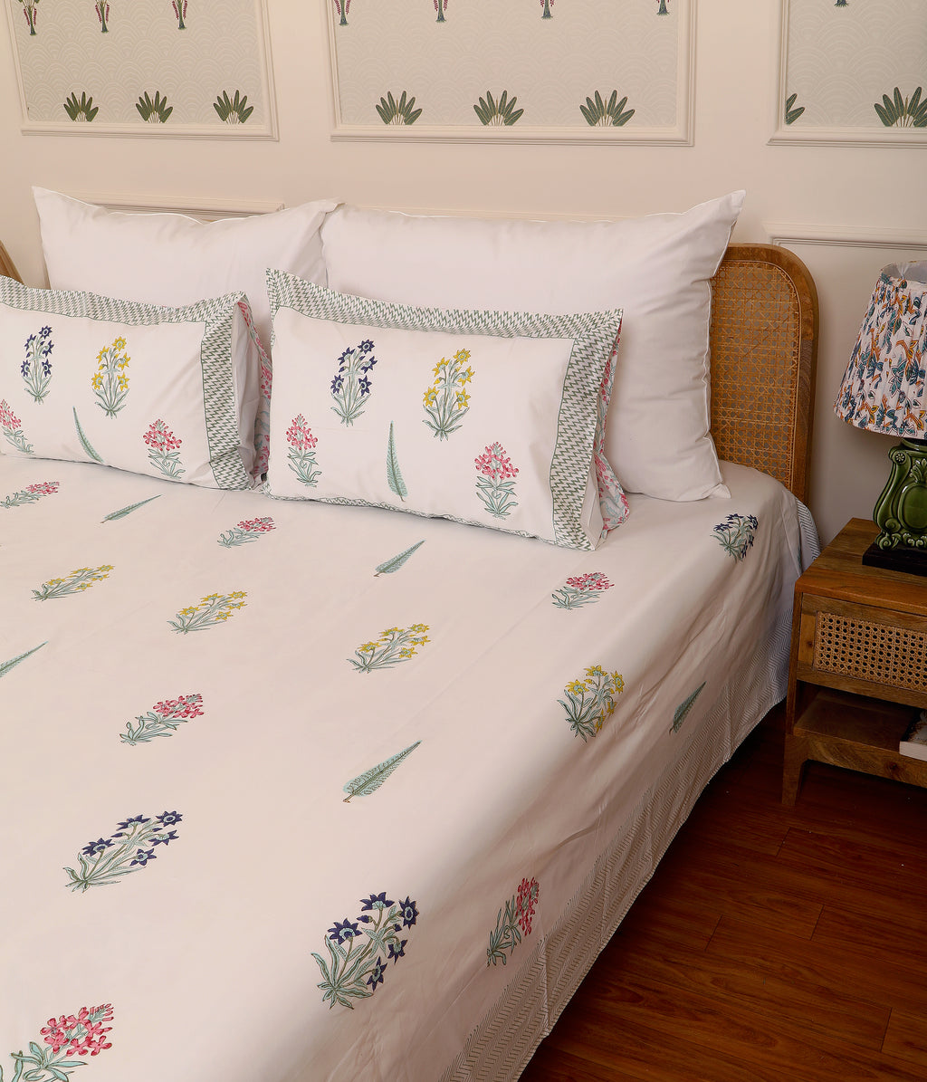 Botanic Garden King size Bedsheet with 2 pillow cover