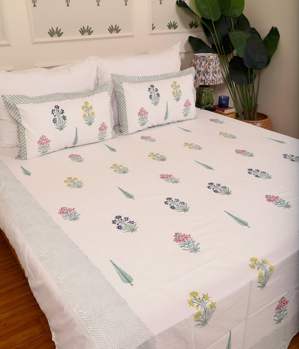Botanic Garden King size Bedsheet with 2 pillow cover