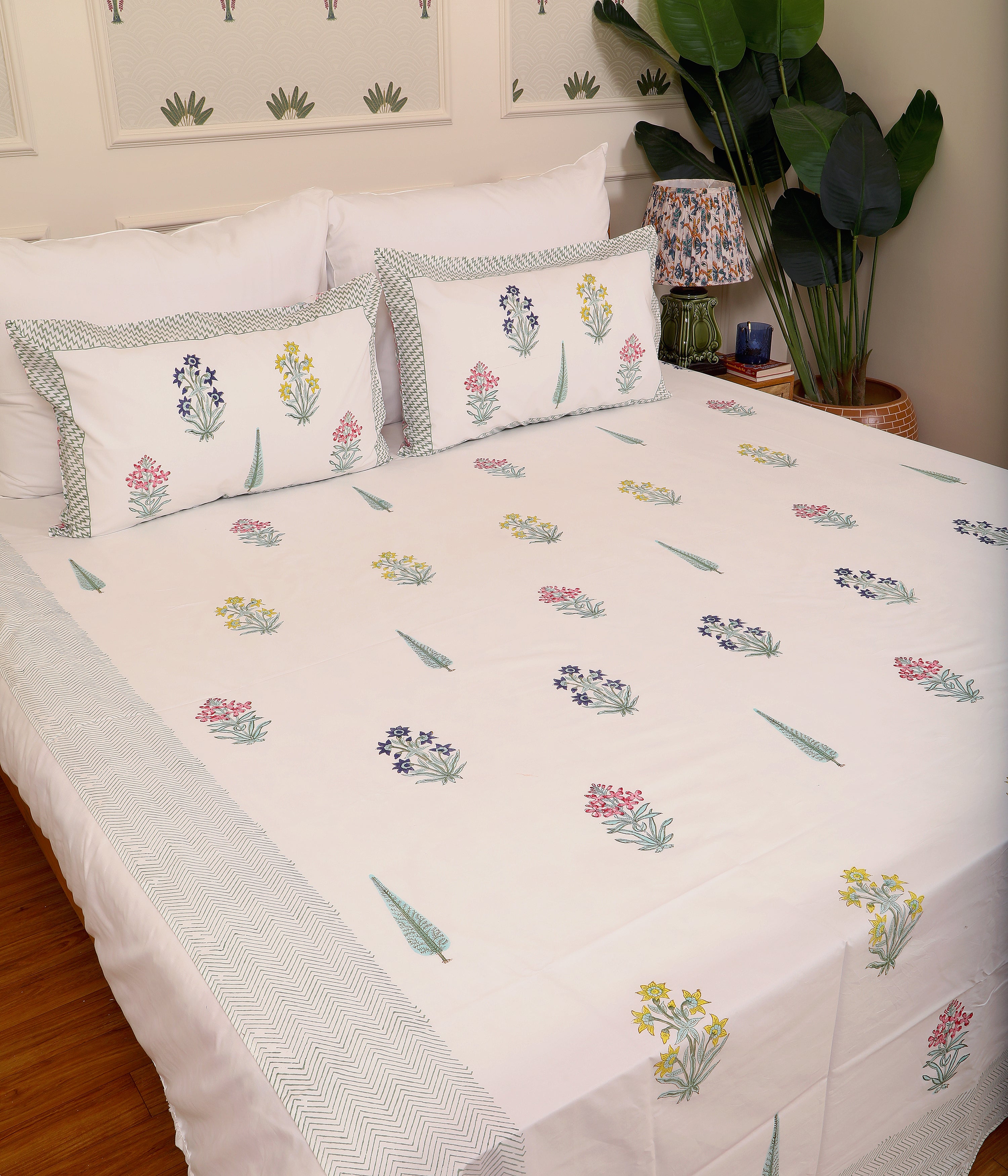 Botanic Garden King size Bedsheet with 2 pillow cover