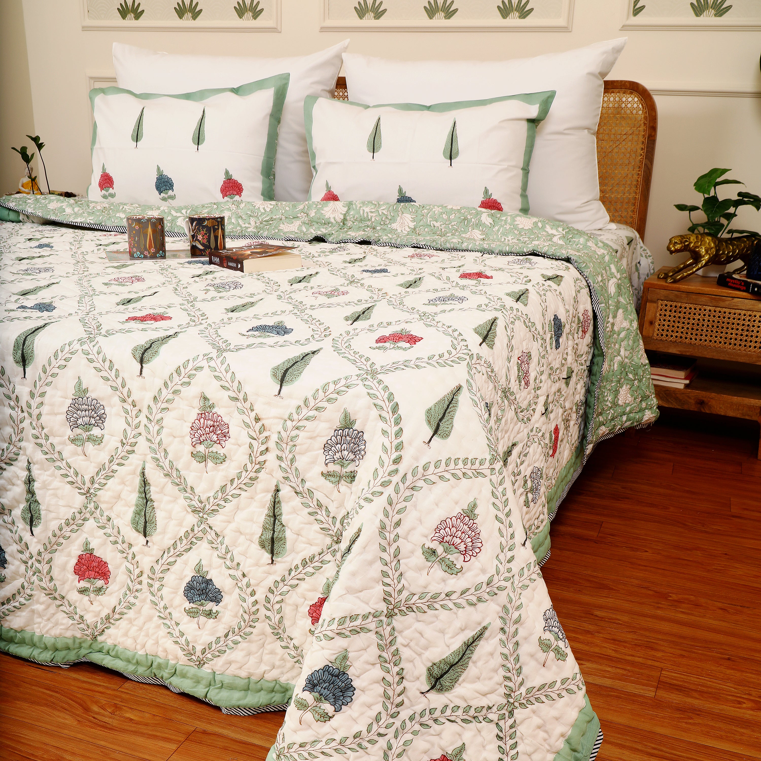 Ambar Bagh cotton Handblock King Size Quilt