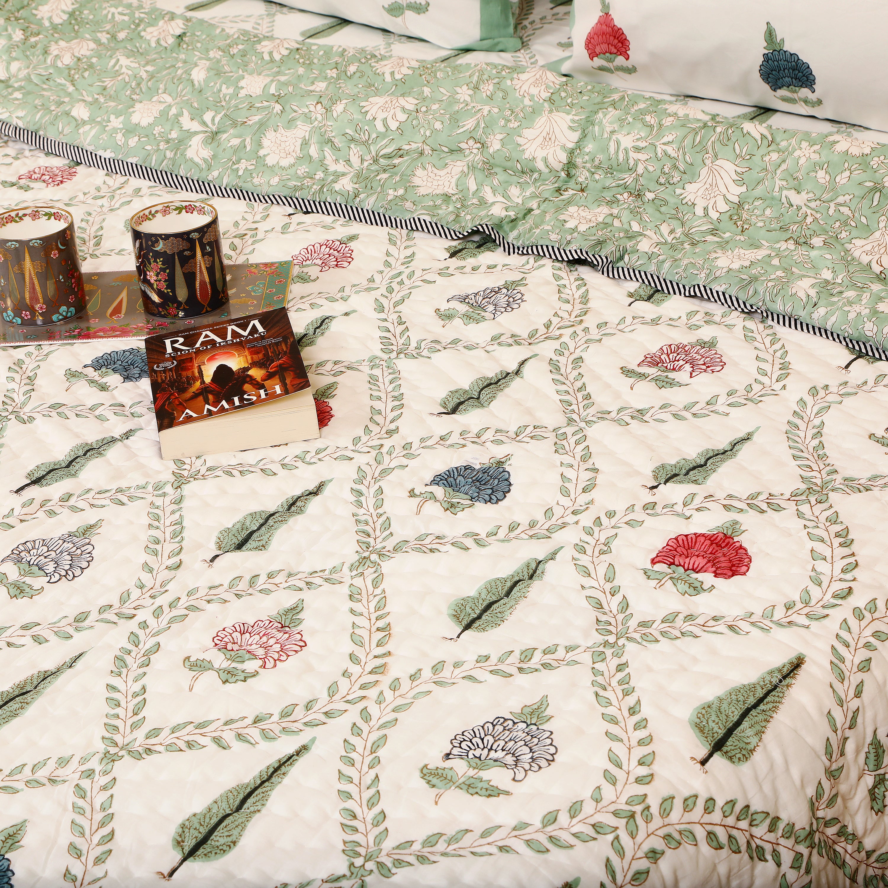 Ambar Bagh cotton Handblock King Size Quilt