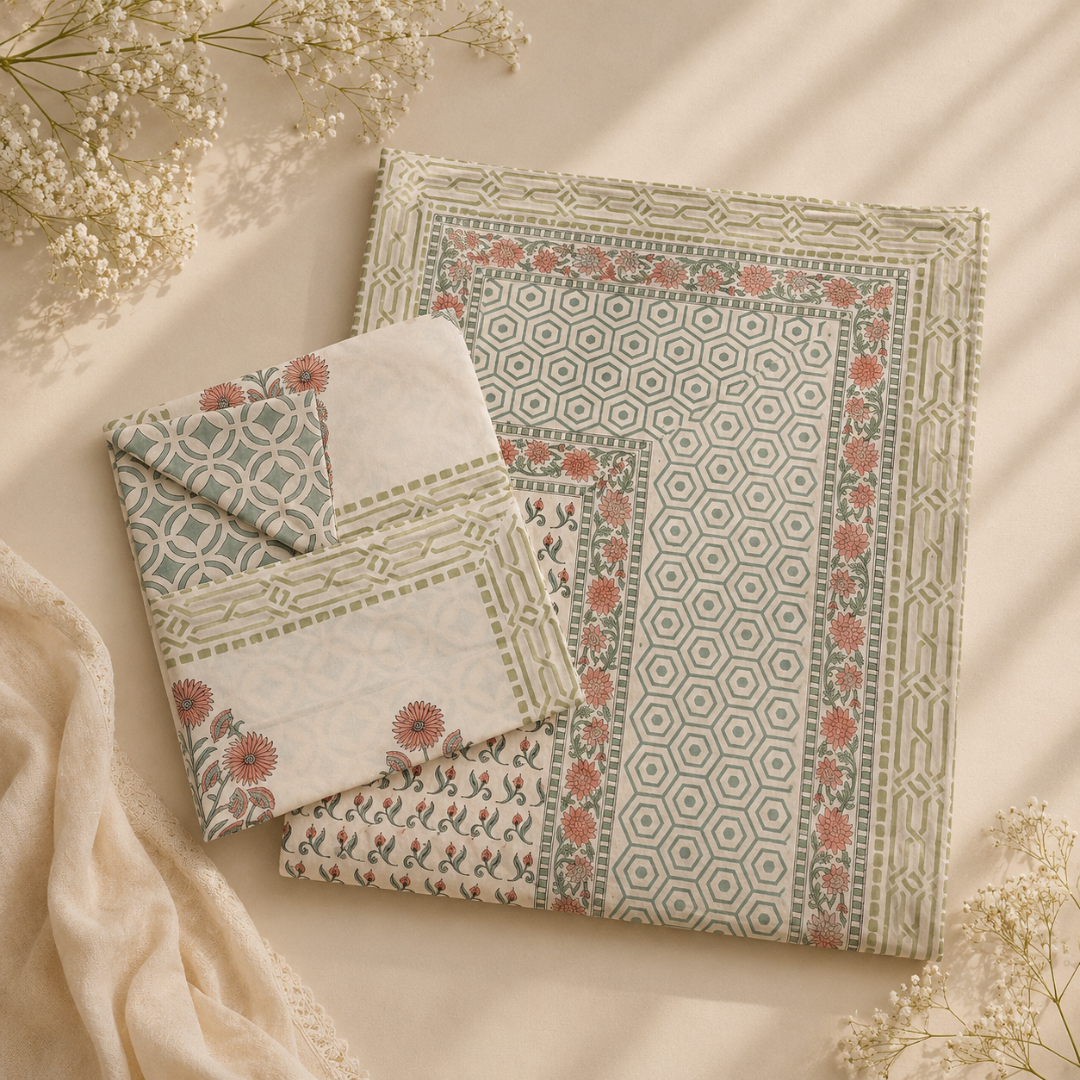 Mehar Angan Bedsheet With 2 Pillow Cover