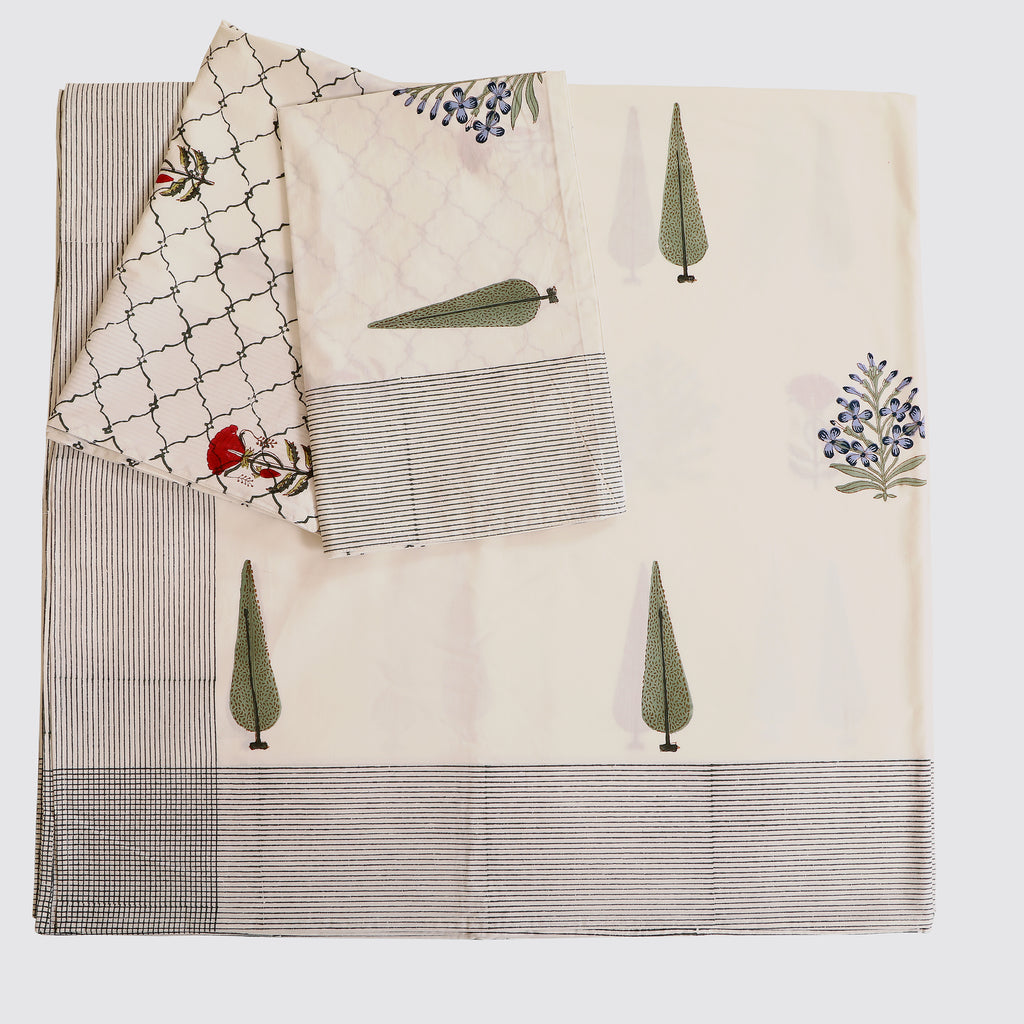 Fields of Cypress king size Bedsheet with 2 pillow cover
