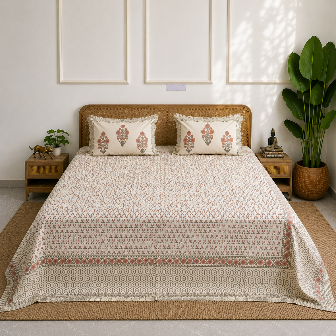 Mehar Angan Bedsheet With 2 Pillow Cover