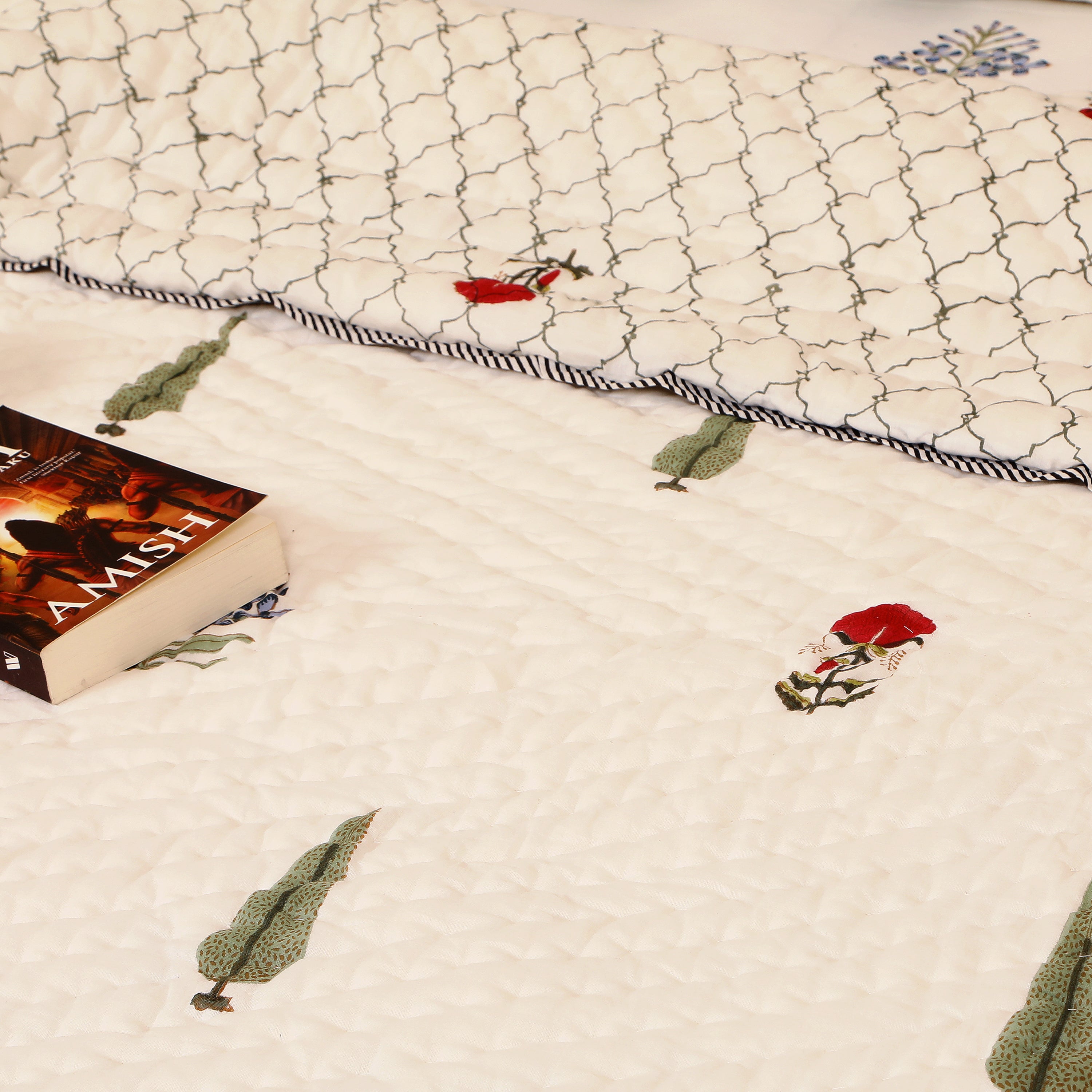 Fields of Cypress Handblock King Size Quilt
