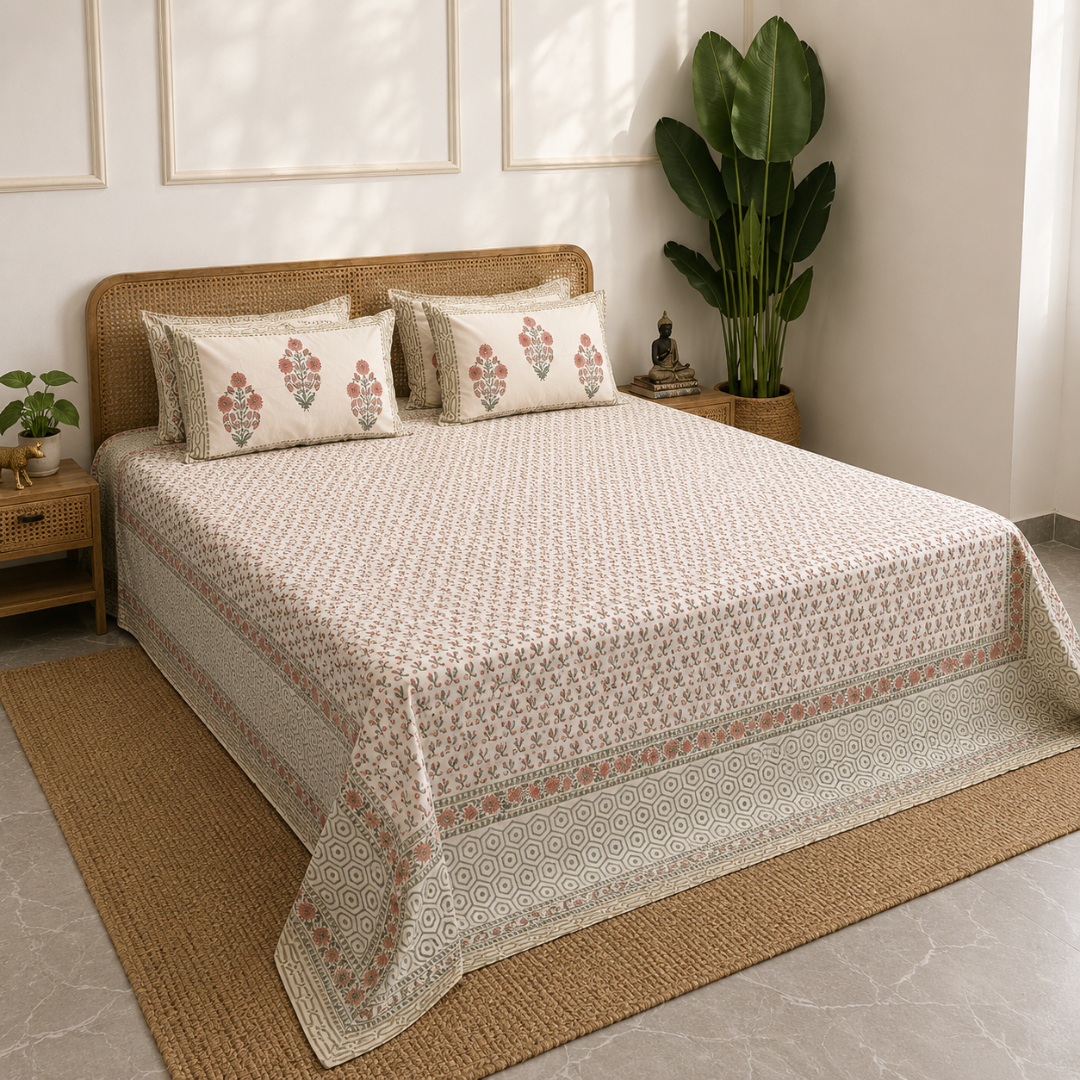 Mehar Angan Bedsheet With 2 Pillow Cover