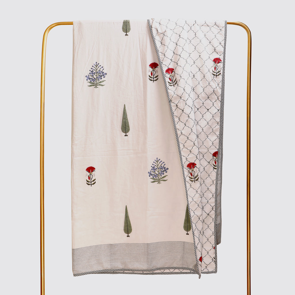 Fields of Cypress Flannel Dohar Single Set of 2