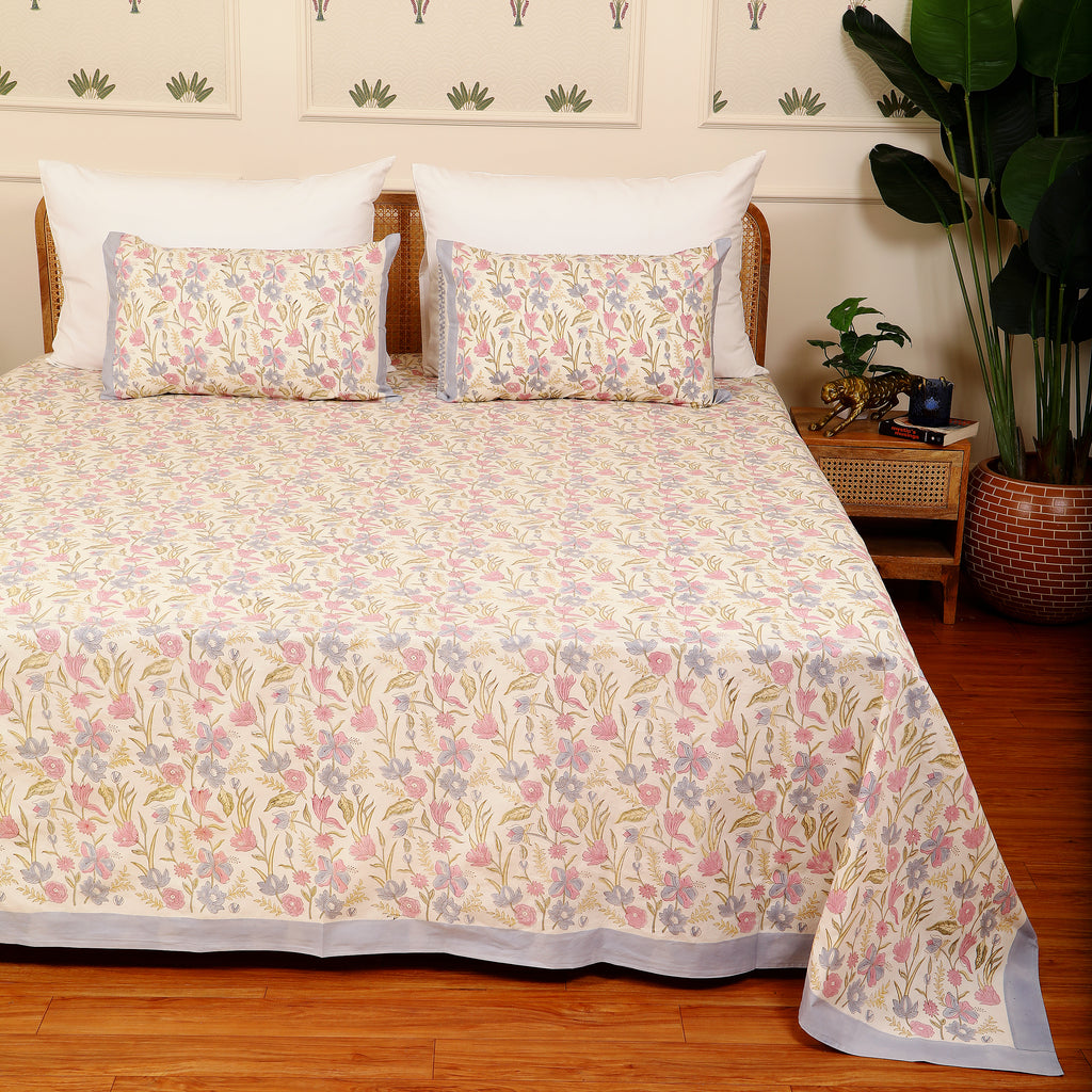 Pushpavali Super king size bedsheet with 2 pillow cover