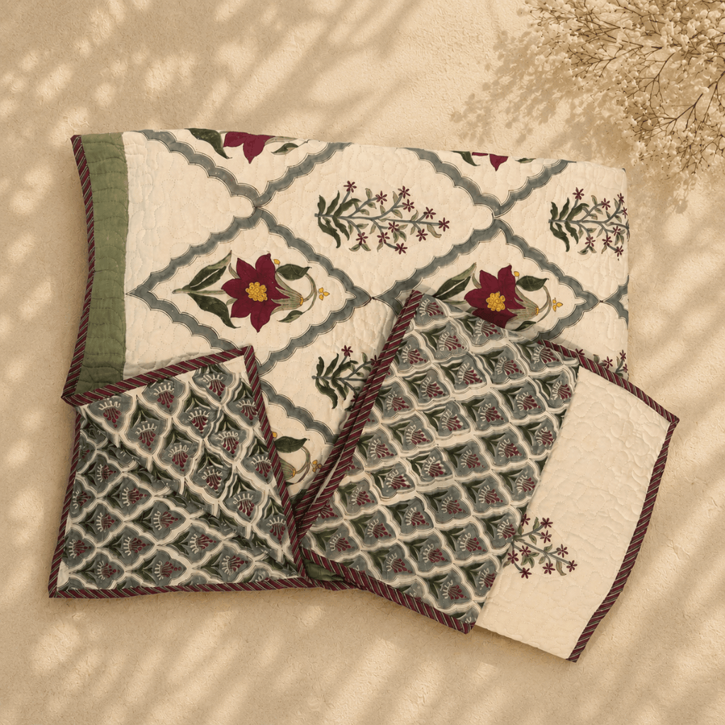 Tropical Bloom Quilted Bedcover King