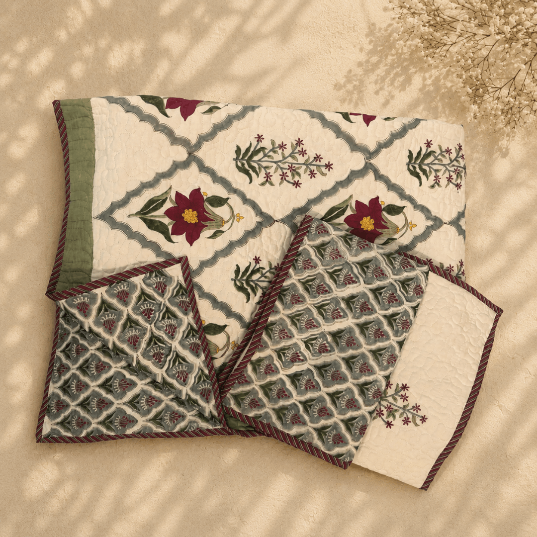 Tropical Bloom Quilted Bedcover King