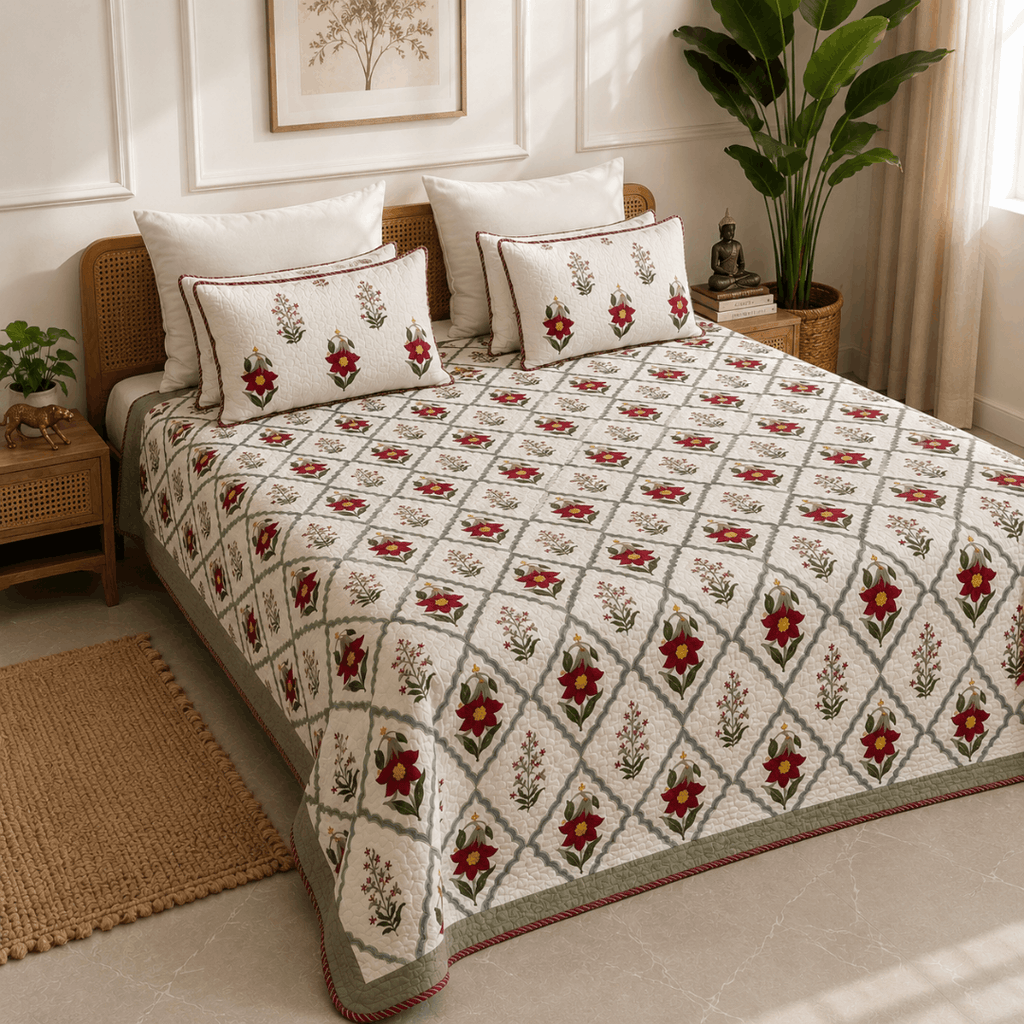 Tropical Bloom Quilted Bedcover King