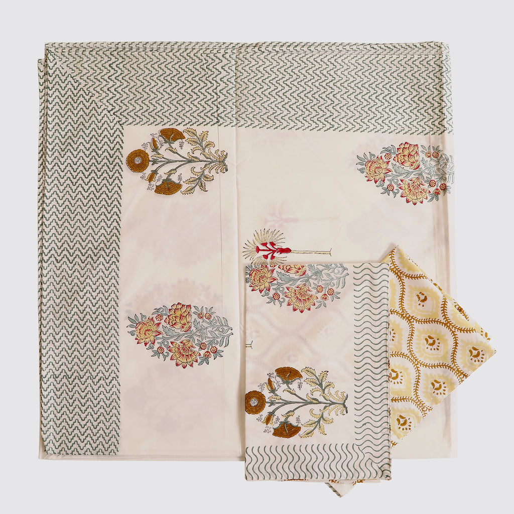 Floral Mist Super King bedsheet with 2 pillow cover