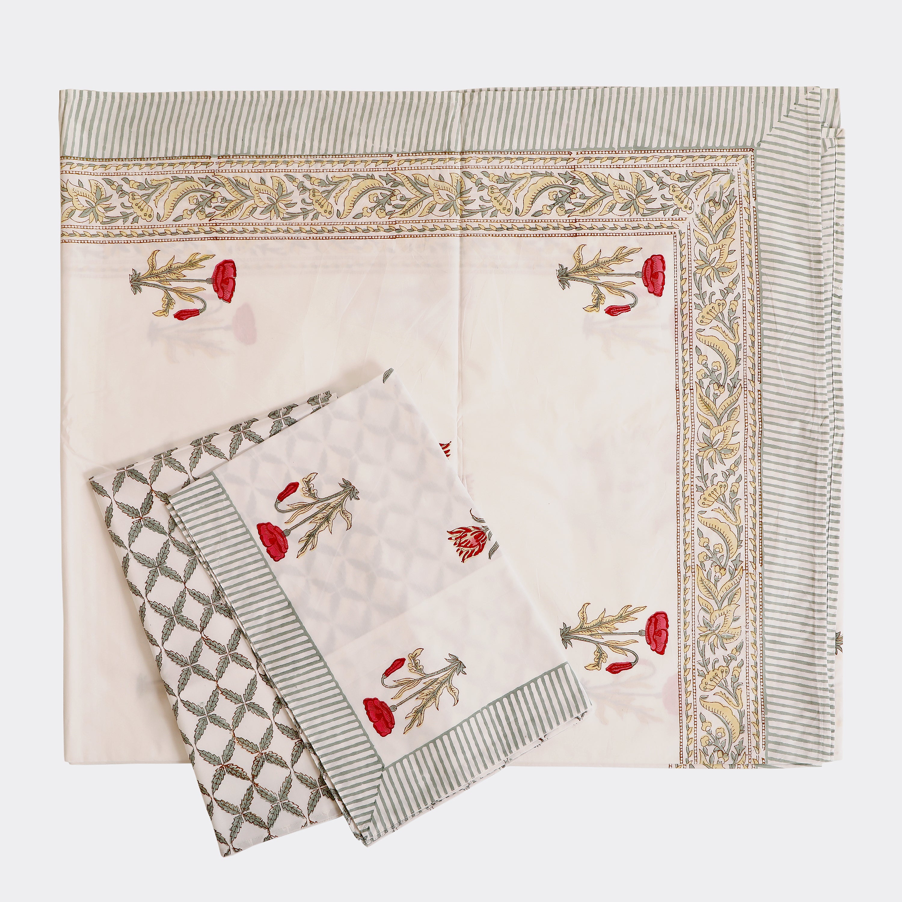 Rose Bud king size Bedsheet with 2 pillow cover
