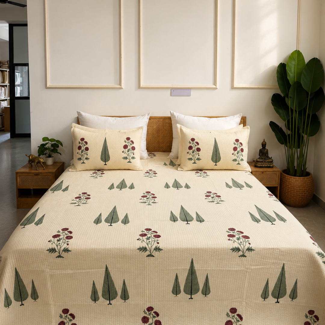Bagh-e-Sarv Premium Quilted Bedcover king