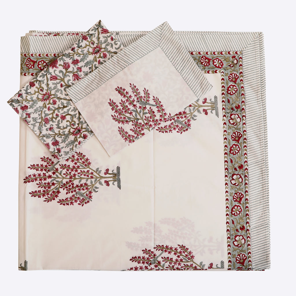 Pink Perch king Bedsheet with 2 pillow cover