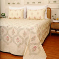Noor-e-Beige Super King size bedsheet with 2 pillow cover