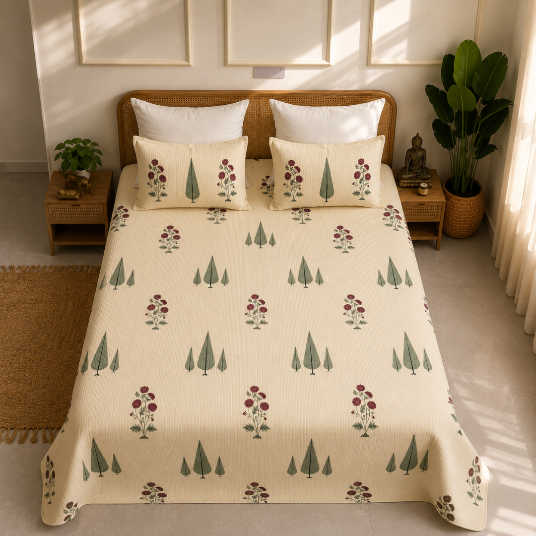 Bagh-e-Sarv Premium Quilted Bedcover king