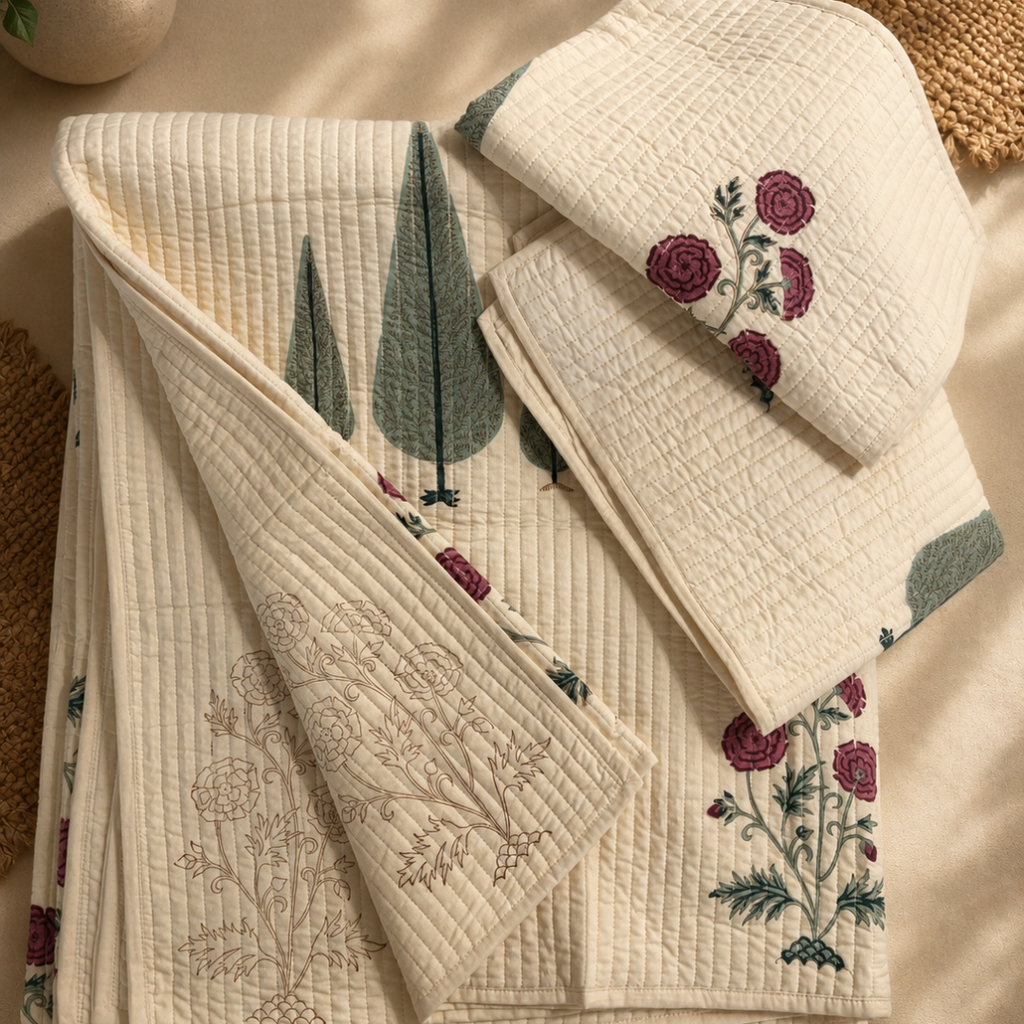 Bagh-e-Sarv Premium Quilted Bedcover king