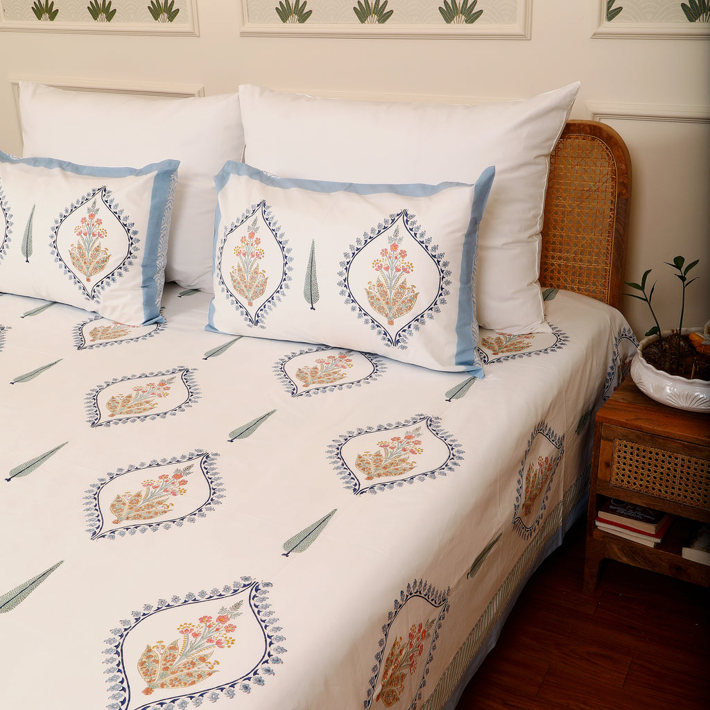 Jannat-e-Gul king size bedsheet with 2 pillow covers