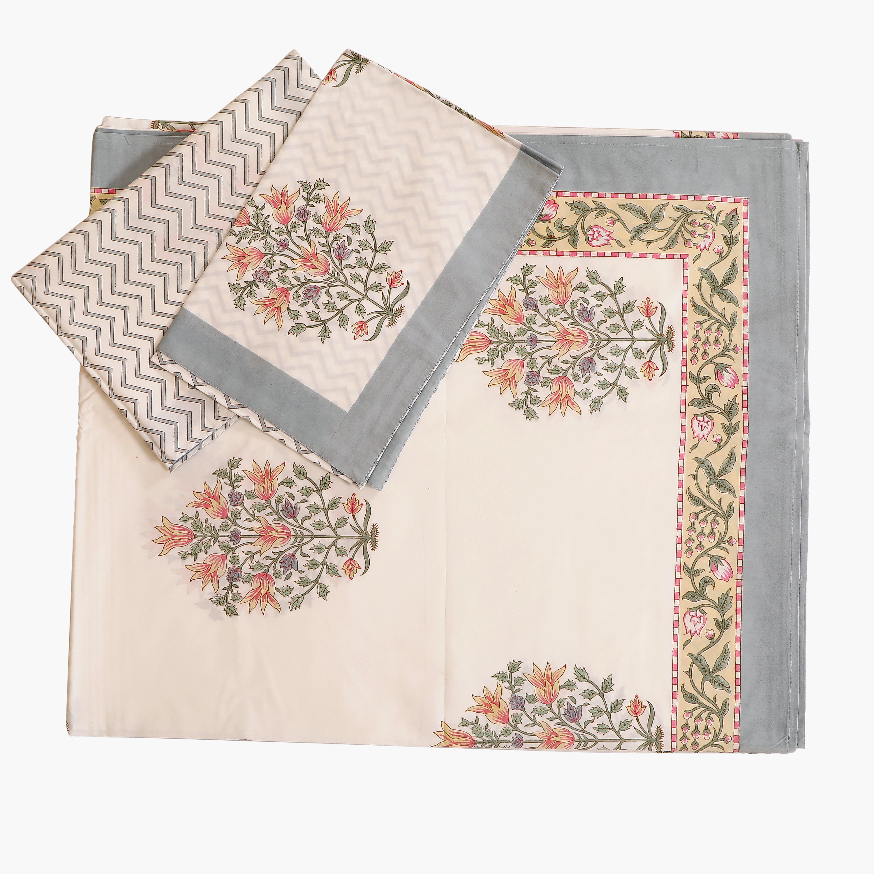 Tulip Bouquet king size Bedsheet with 2 pillow cover