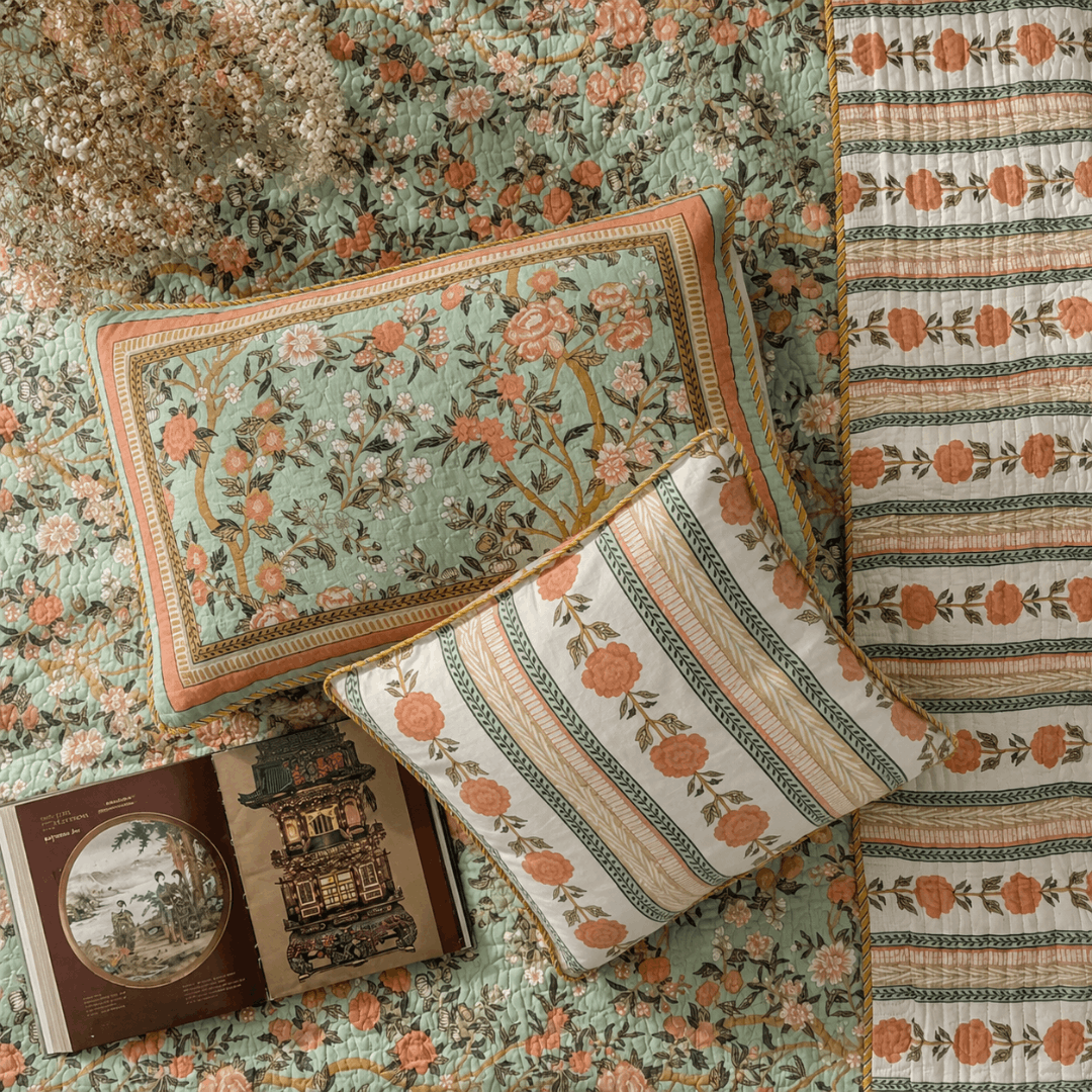 Madhavi Bagh Quilted Bedcover Set Of 5